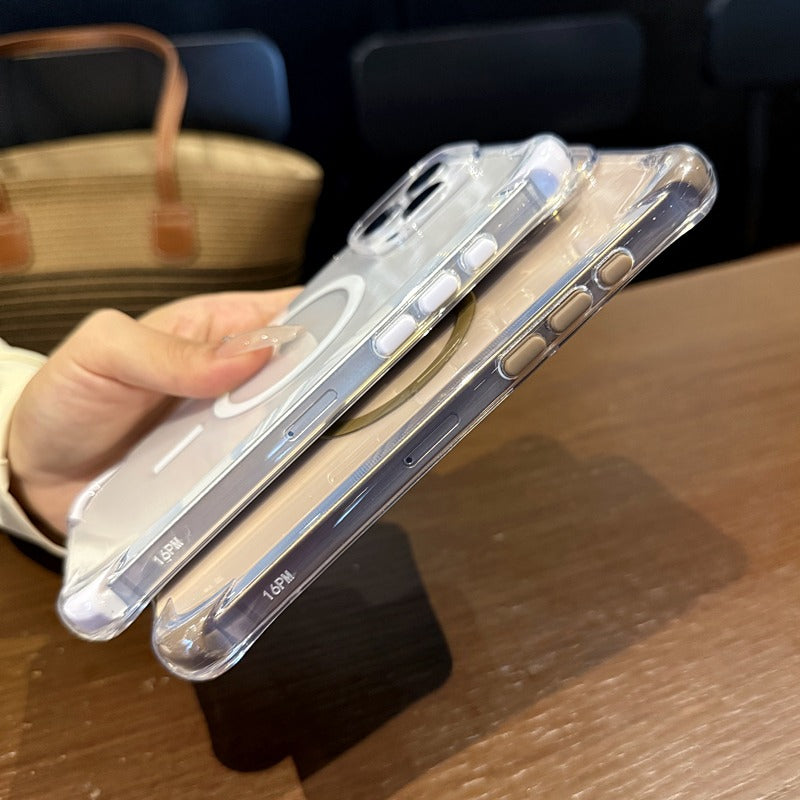 Simple Transparent Magnetic Phone Case For iPhone