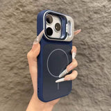 Skin-feel Magnetic Lens Holder Phone Case for iPhone