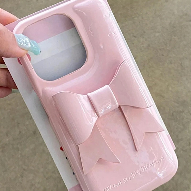 Creative Glossy Soap Bowknot Phone Case For iPhone