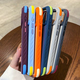 Color-blocked Four-corner Shockproof Magnetic Phone Case For iPhone