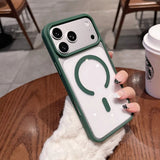 Luxury Clear Acrylic Magnetic  Transparent Shockproof Hard Case For iPhone