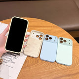 Luxury Silicone Solid Color Shockproof Versatile  Camera Metal Frame Protective Case For iPhone