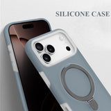 Jelly-like Liquid Silicone Stand Phone Case For iPhone