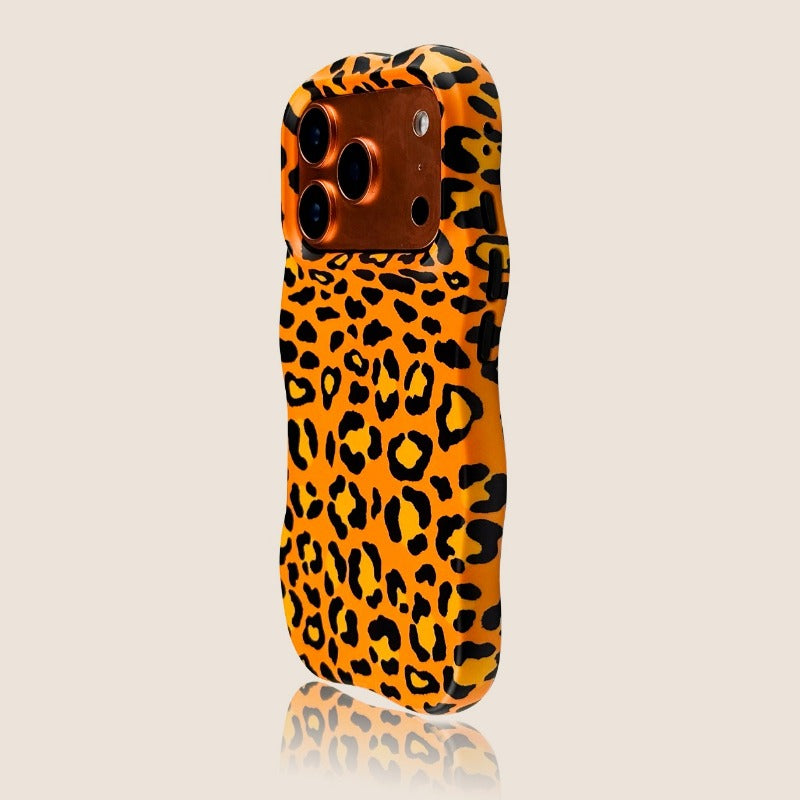 Orange Leopard Print Phone Case For iPhone