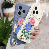 Beautiful Flowers Liquid Silicone Phone Case For iPhone