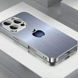 Plating Silver “silver apple ” Toughened Glass Design  Case For iPhone