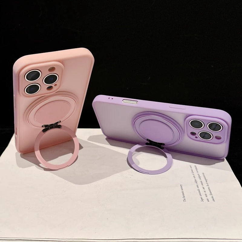Magnetic Bracket Wireless Charging Case For iPhone
