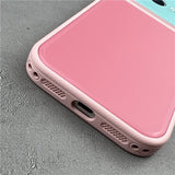 Color-blocked Phone Case with Lanyard For iPhone