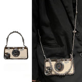 Leather Electroplating Camera Handbag Crossbody Soft Case For iPhone