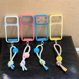 Transparent Colored Lanyard Phone Case For iPhone