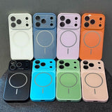 Frosted Large Window Magnetic Phone Case For iPhone