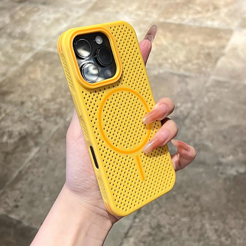 Contrast Color Heat Dissipation Magnetic Phone Case For iPhone