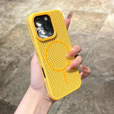 Contrast Color Heat Dissipation Magnetic Phone Case For iPhone