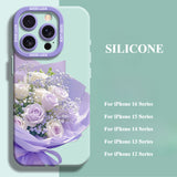 Purple Rose Bouquet Phone Case For iPhone