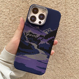 Magnetic Luminous Mountain and River Hard Phone Case For iPhone