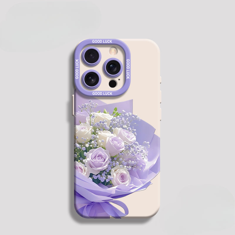 Purple Rose Bouquet Phone Case For iPhone
