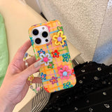 Colorful Lines Flower Phone Case For iPhone