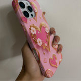 Magnetic Heart Flower Phone Case For iPhone