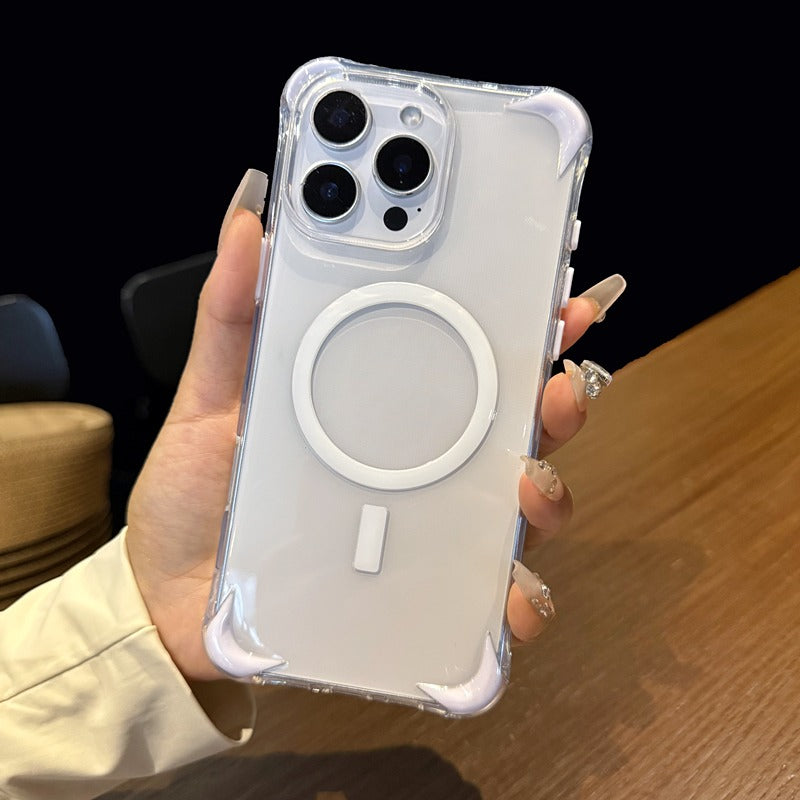 Simple Transparent Magnetic Phone Case For iPhone