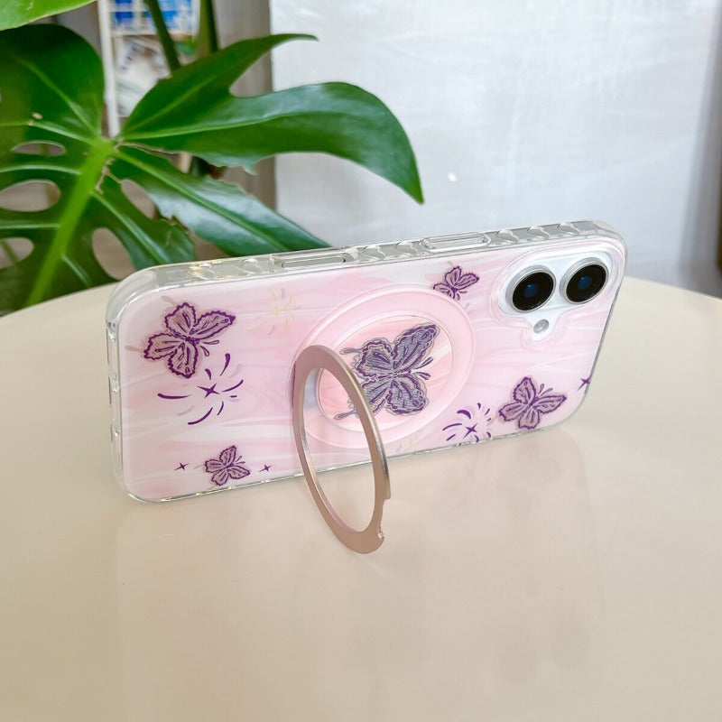 Butterfly Bracket Magnetic Phone Case For iPhone