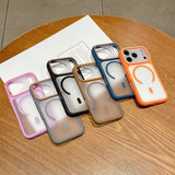 Large-view Frosted Transparent Magnetic Phone Case For iPhone