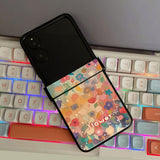 Colorful Flower Hinged All-inclusive Phone Case For Samsung Z FLIP