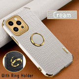 Leather Plating Silicone Case For iPhone