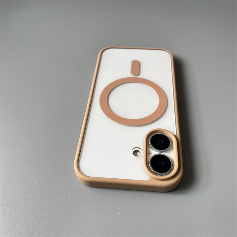 Transparent Brown Silicone Magnetic Phone Case For iPhone