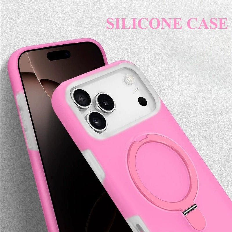 Jelly-like Liquid Silicone Stand Phone Case For iPhone