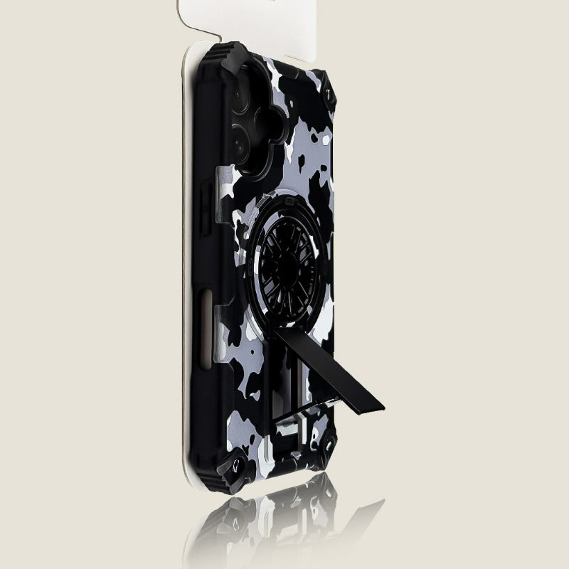 Camouflage Gyro Magnetic Bracket Phone Case For iPhone