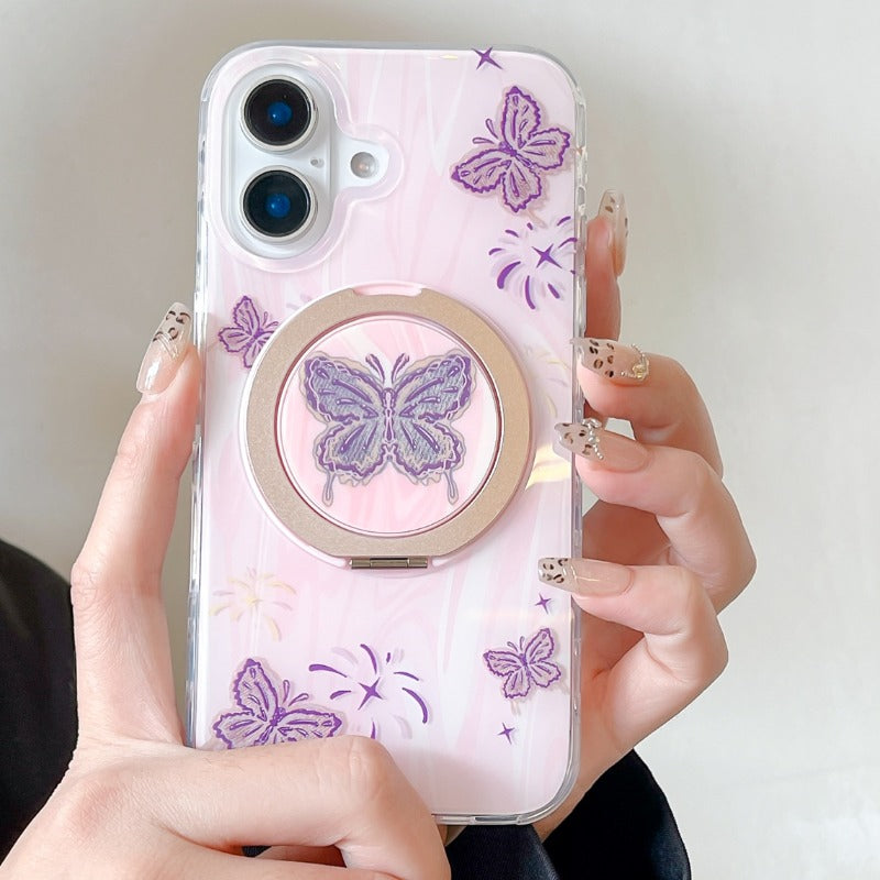Butterfly Bracket Magnetic Phone Case For iPhone