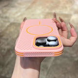 Contrast Color Heat Dissipation Magnetic Phone Case For iPhone