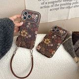 Full Screen Retro Vibrant Flower Strap Phone Case For iPhone