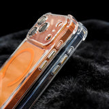 Acrylic Transparency Shockproof Plating Magnetic Case For iPhone