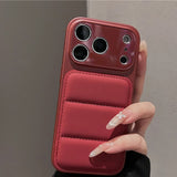 Armor Bumper Large Window Down Jacket Phone Case For iPhone