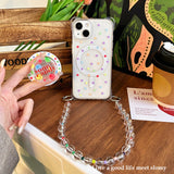 Colorful Polka Dot Magnetic Lanyard Phone Case For iPhone