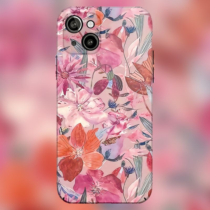 Ultra-thin All-inclusive Hard Shell Luminous Lines Flowers Case For iPhone