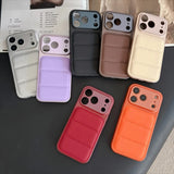 Armor Bumper Large Window Down Jacket Phone Case For iPhone