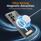 Clear Magnetic  Drop Resistant Shockproof Wireless Slim Stand Case for Samsung