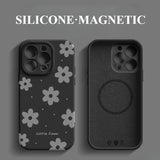 Flower Liquid Silicone Phone Case For iPhone