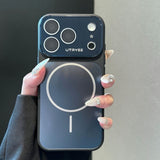 Frosted Large Window Magnetic Phone Case For iPhone