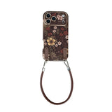 Full Screen Retro Vibrant Flower Strap Phone Case For iPhone