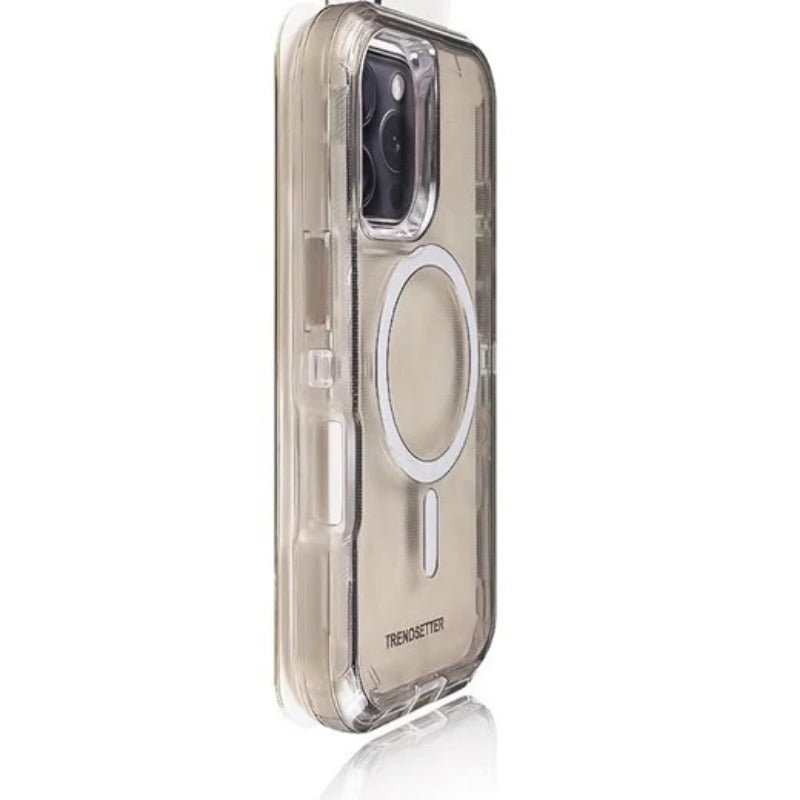 Transparent Blue Magnetic Three-in-one Anti-fall Phone Case For iPhone