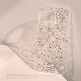 Pink Floral Transparent Soft Phone Case For iPhone