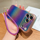 Gradient Lanyard Phone Case For iPhone