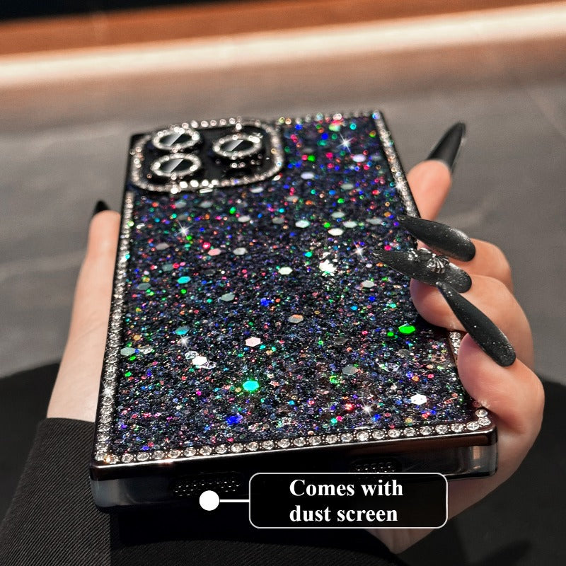 Glitter Lens Film Phone Case For iPhone
