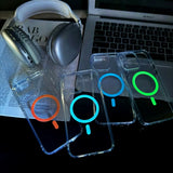 Luminous Wireless Charging Transparent Phone Case For iPhone