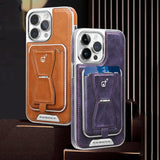 Luxury Leather 2 in 1 Magnetic Card Holder Phone Case For iPhone