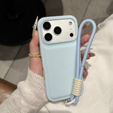 Soft Phone Case with Wrist Strap For iPhone