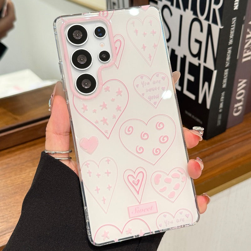 Pink Heart Phone Case For Samsung